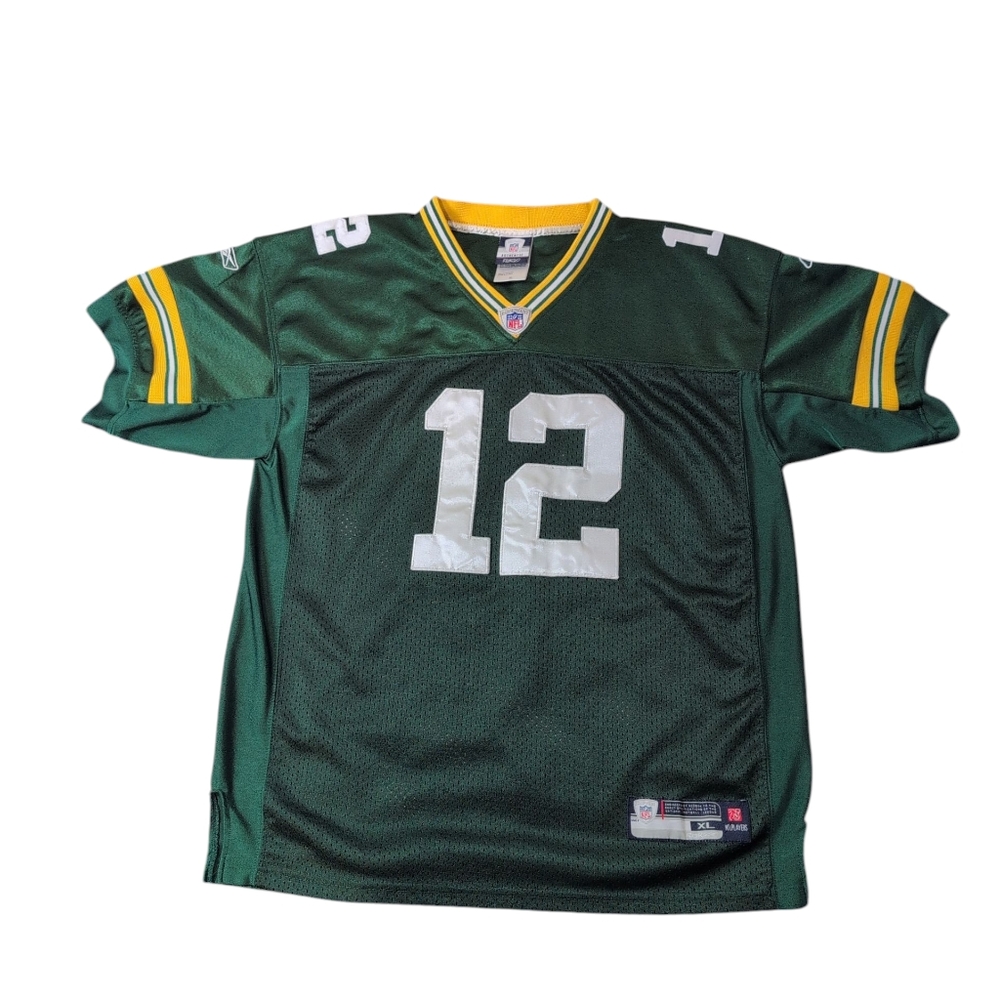 Reebok NFL Authentic Equipment #12 Aaron Rodgers Packers Team Jersey XL Youth